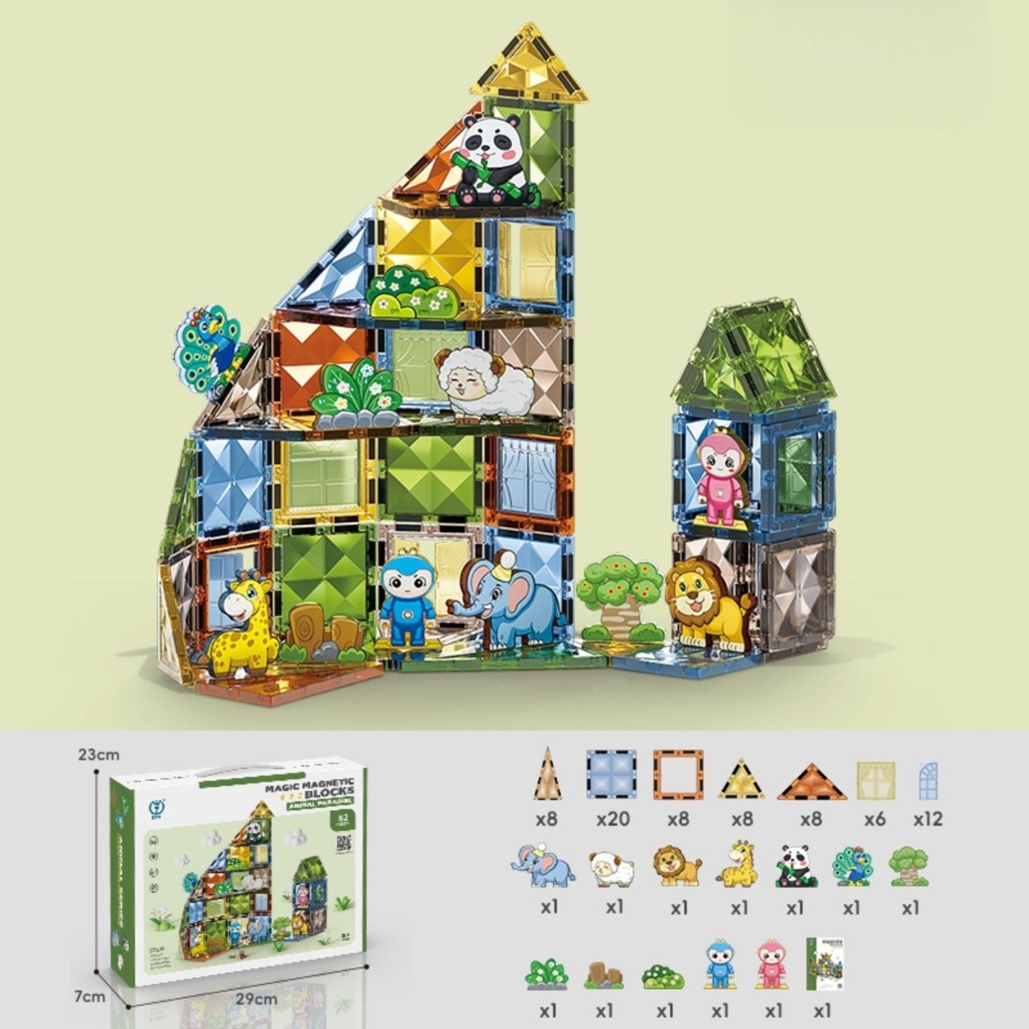 Safari & Friends – Magnetni Set MINI- 82 delni set