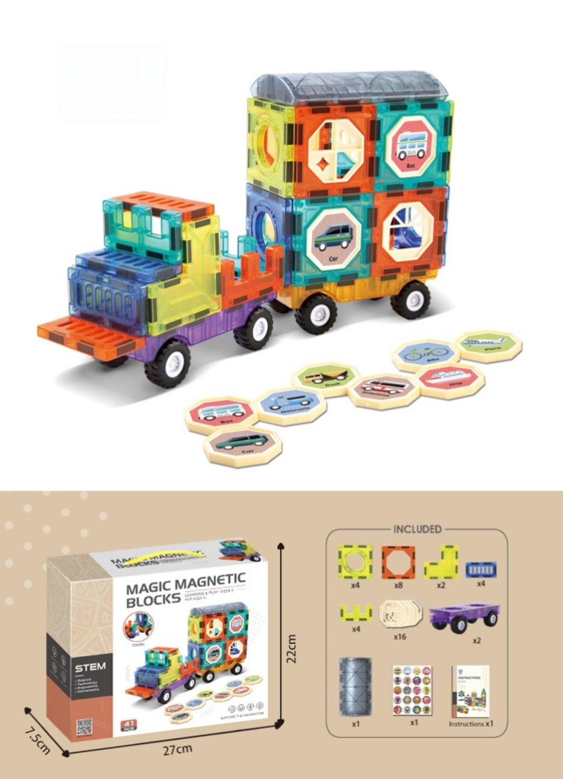 MAGNETNI AVTO KREATOR - 41 delni komplet