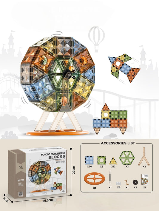 Magnetni set Build & Spin - 55 delni set