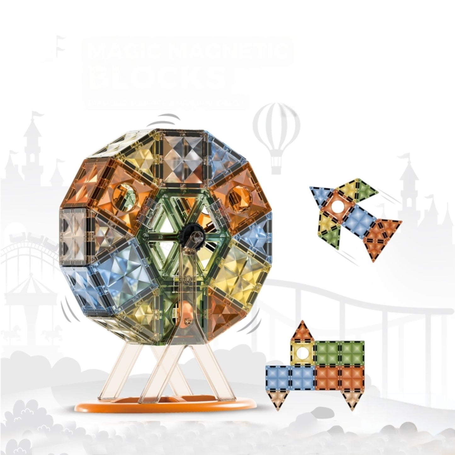 Magnetni set Build & Spin - 55 delni set